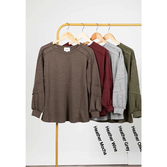 Andree by Unit NWT size 3X HACCI rust/ wine long sleeve top PLUS size - Picture 2 of 7